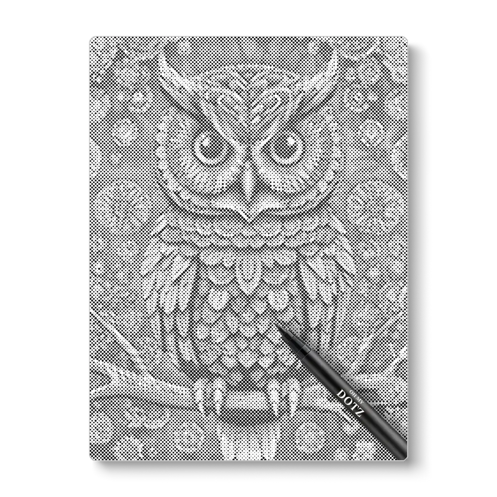 Owl on branch | Dot painting-Oh My Dotz-Dot painting