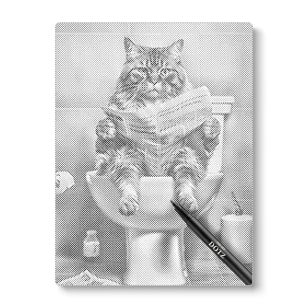 Cat on toilet | Dot painting-Oh My Dotz-Dot painting