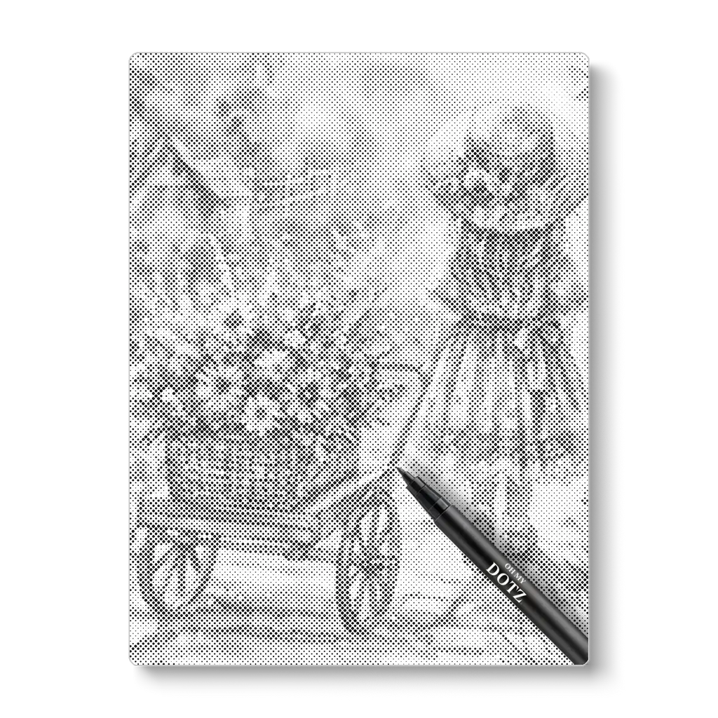 Girl with flower trolley | Dot painting-Oh My Dotz-Dot painting