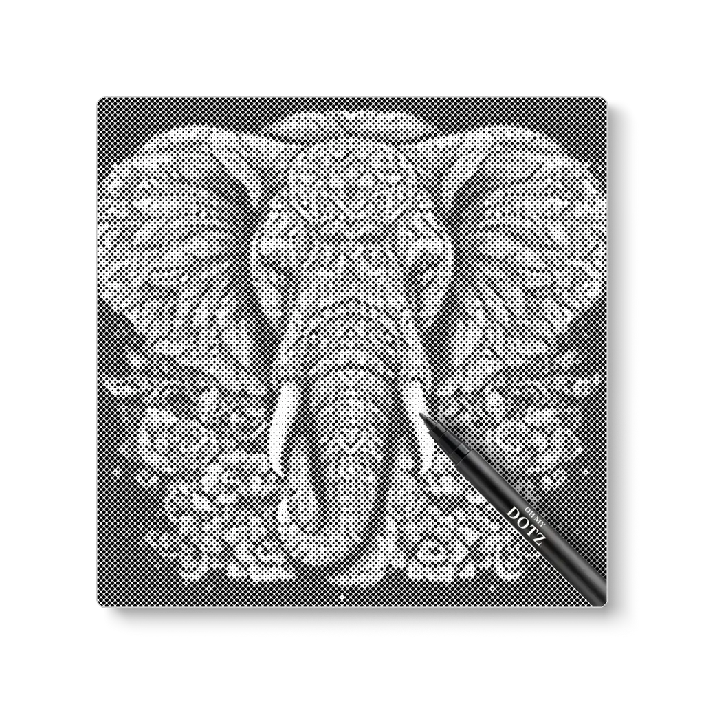 Elephant with flowers | Dot painting-Oh My Dotz-Dot painting