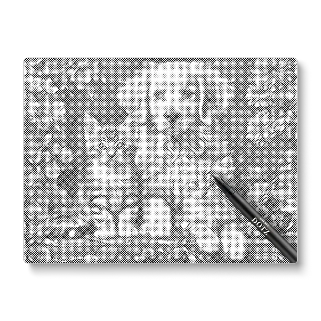 Puppy with kittens | Dot painting-Oh My Dotz-Dot painting