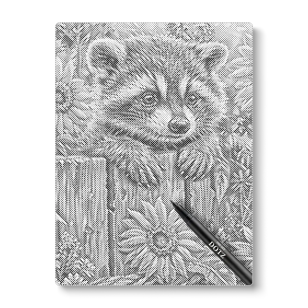 Raccoon with flowers | Dot painting-Oh My Dotz-Dot painting