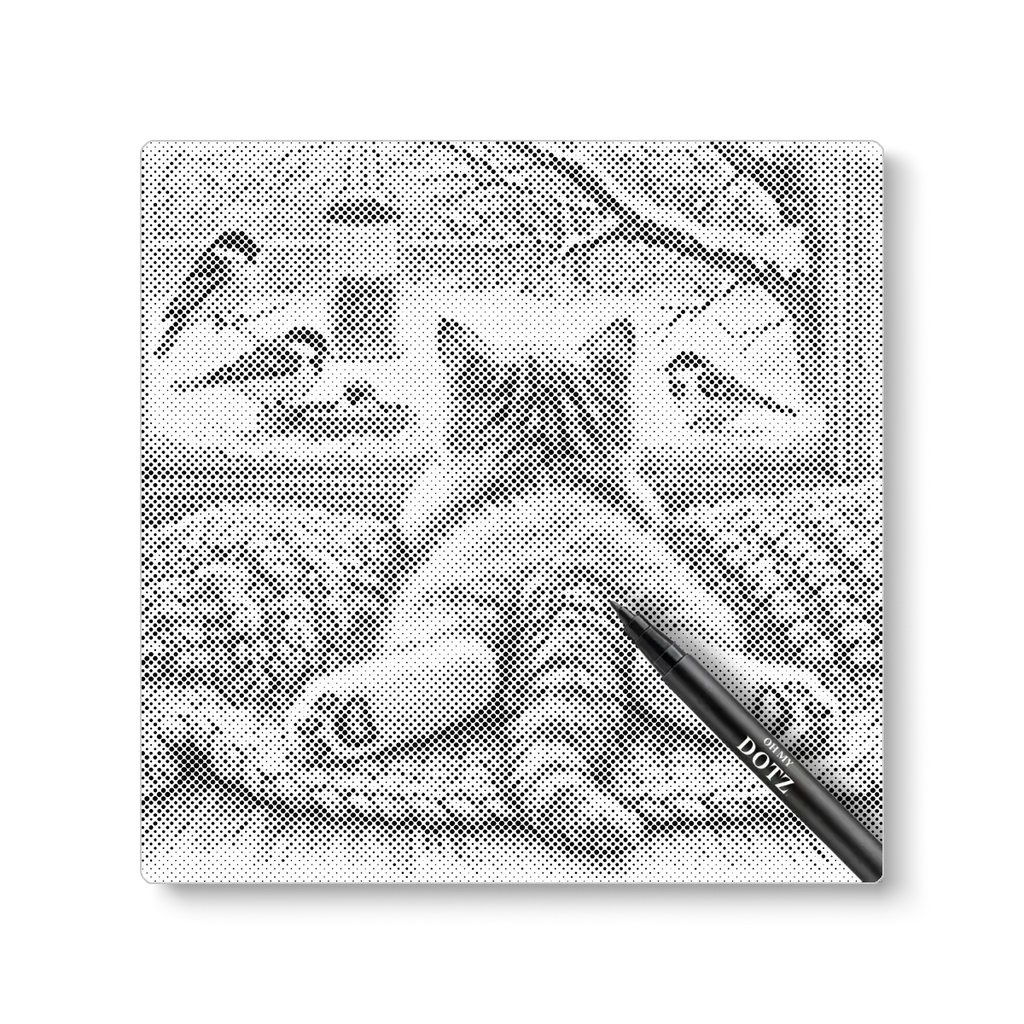 Cat watching birds | Dot painting-Oh My Dotz-Dot painting