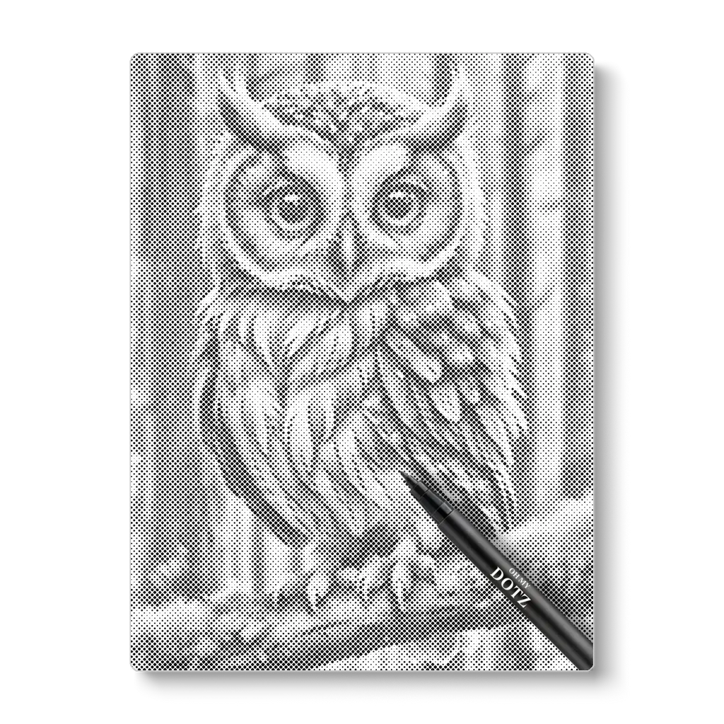 Cute owl on branch | Dot painting-Oh My Dotz-Dot painting