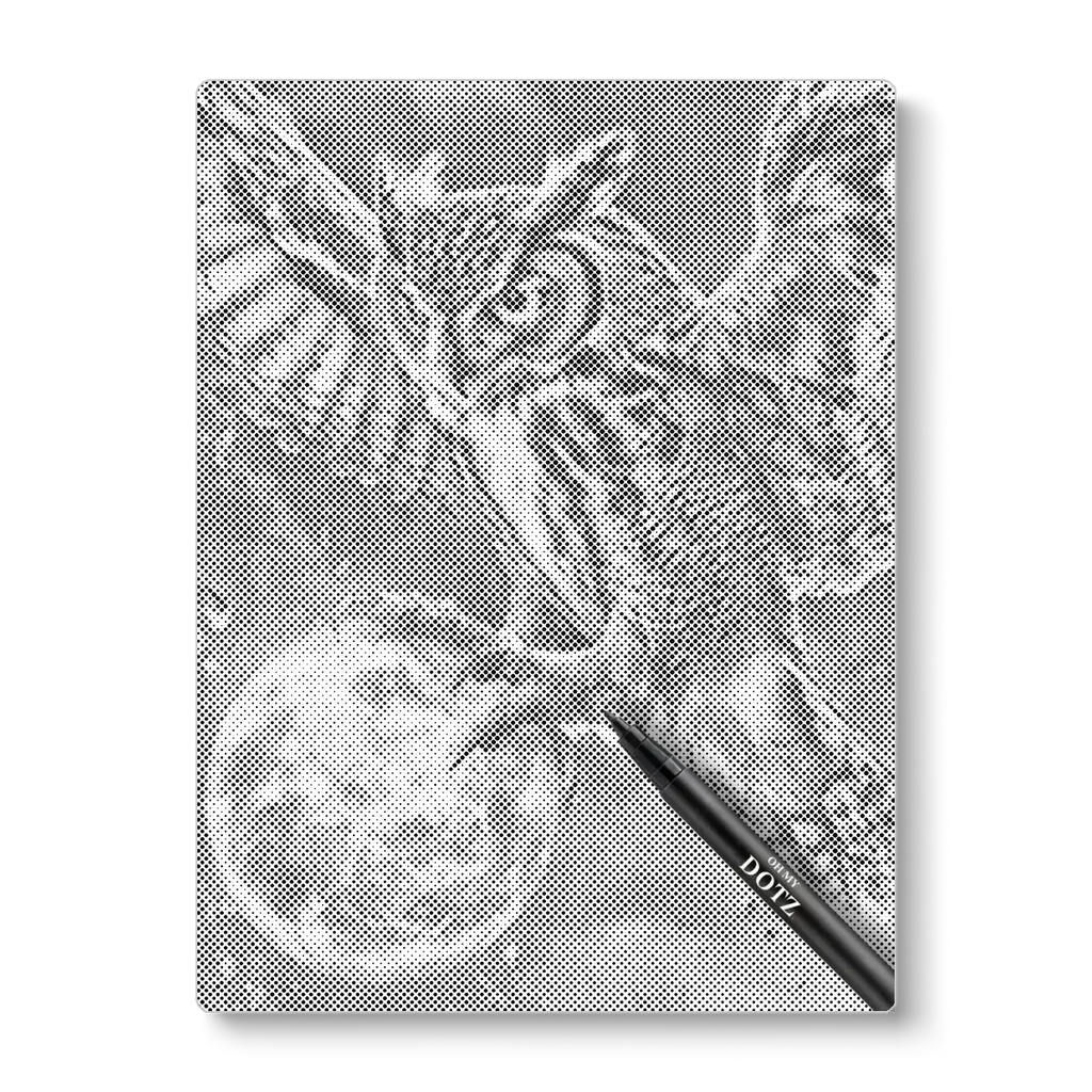 Owl and the moon | Dot painting-Oh My Dotz-Dot painting
