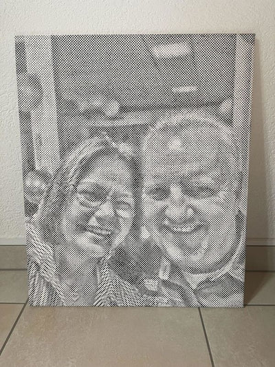 Eigenes Foto-Dot-Painting, gemacht von einer Kundin