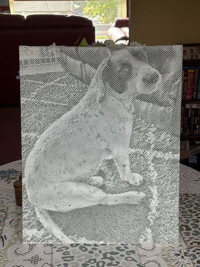 Eigenes Foto-Dot-Painting, gemacht von einer Kundin